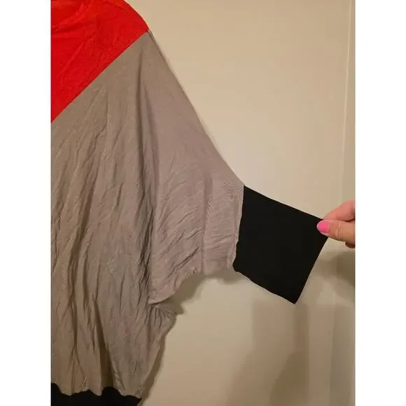 BCBGMAXAZRIA Slouchy Colorblock Dolman Top | Modal | Size M - Picture 4 of 7